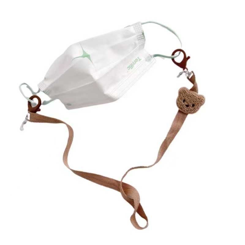 Dây Đeo Mắt Kính Bằng Vải Họa Tiết Gấu Nâu Hoạt Hình Phong Cách Mới Đáng Yêu