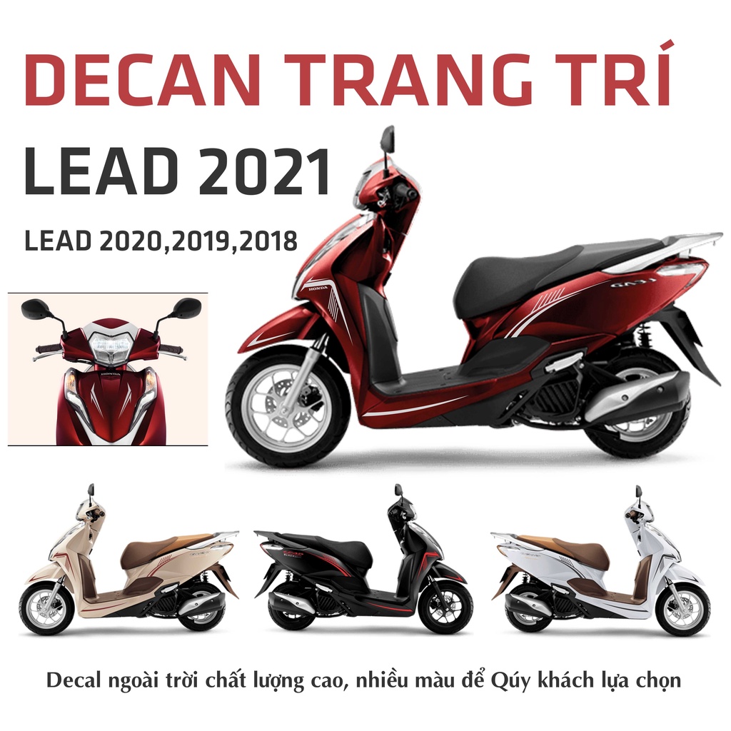 (Chọn màu) Decal dán xe trang trí tem xe LEAD nhiều màu mới độc lạ, decan sticker LEAD 2018, 2019, 2020, Lead 2021