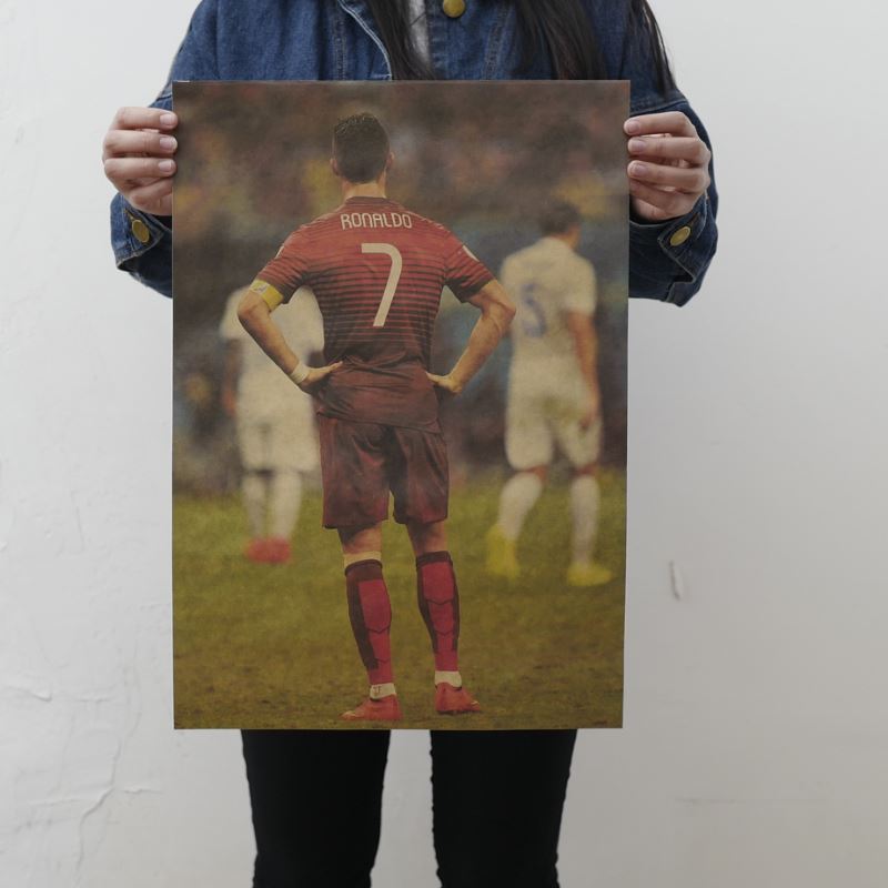 1 Tấm Áp Phích Dán Tường Hình Cầu Thủ Bóng Đá Messi Bec Beckham