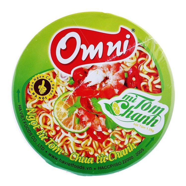 Mì Tôm Omni Chanh Gói 75g - Ngọt từ Tôm - Chua từ Chanh