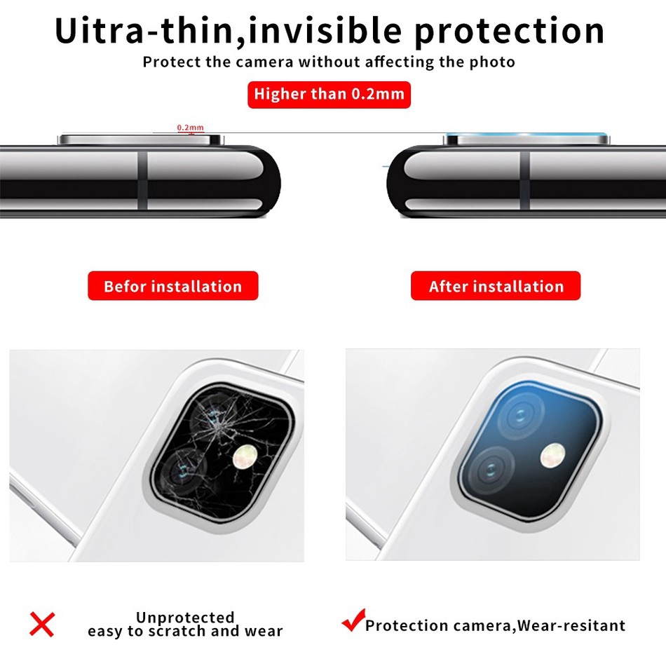 Iphone 12 Mini 11 Pro Max Xs Max Xr X Xs 6 7 8 6s Plus Kính Cường Lực Bảo Vệ Camera Cho