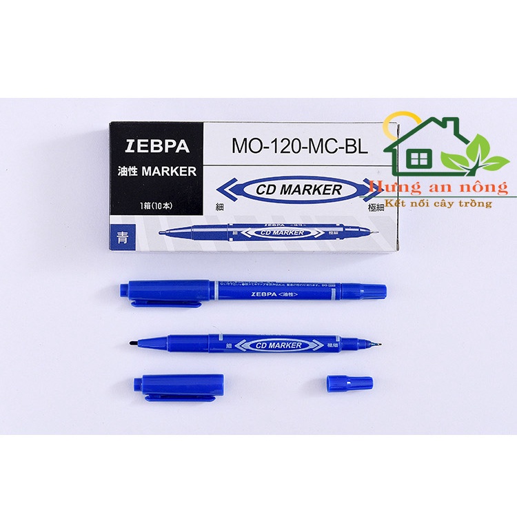 Bút kim - bút lông dầu 2 đầu ngòi 0.5mm - 1mm