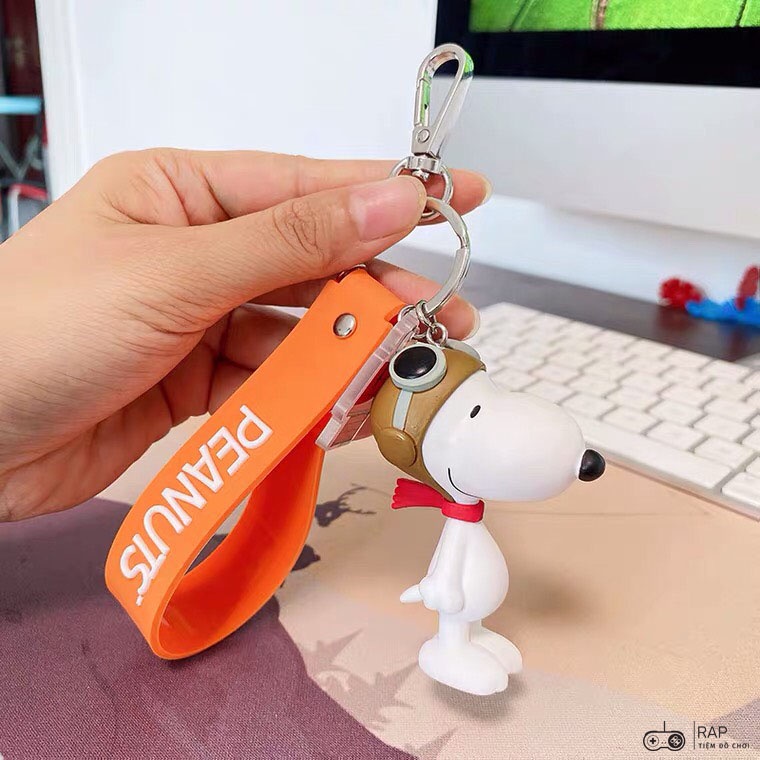 Móc khóa chó Snoopy đáng yêu chất liệu PVC cao cấp nhiều màu làm quà tặng bạn bè người thân trang trí balo - Ráp