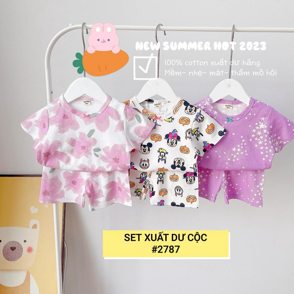 XẢ HÀNG LẺ SIZE BÉ GÁI , SIZE 120 16-18KG ( set 3 bộ ) đồ bộ bé gái  mùa hè , quần áo trẻ em xuất dư , xả 105k/set/3 bộ