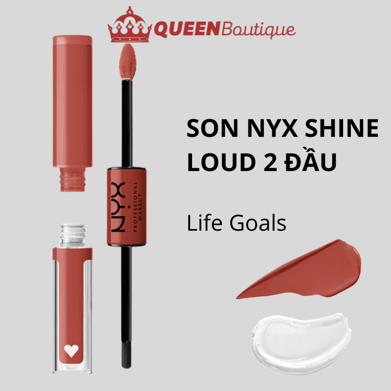 Son kem lì 2 đầu NYX Shine Loud Liquid Lipstick chống thấm nước