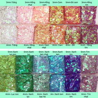 Sequin - cườm dĩa phẳng đính kết (10g)