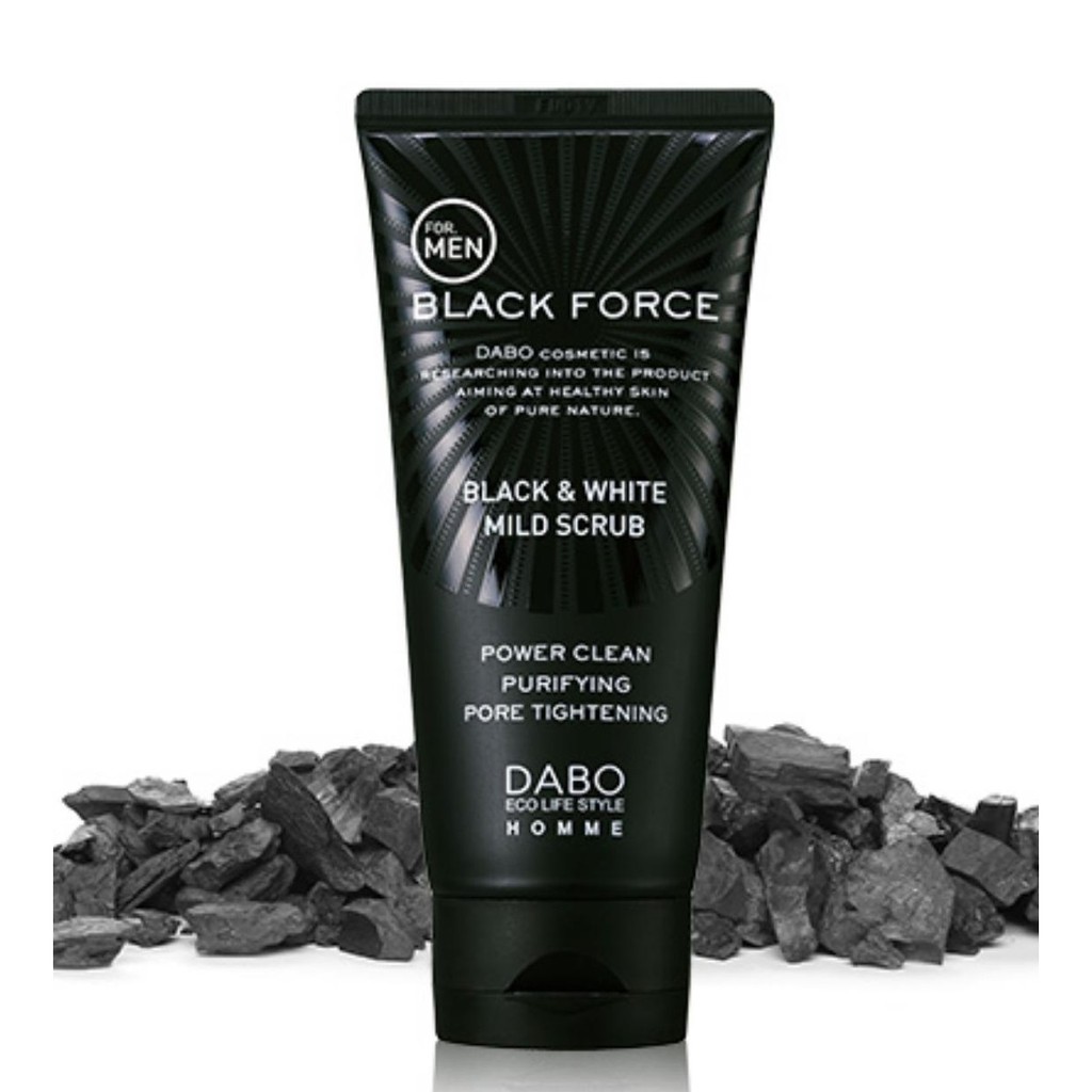 Sữa Rửa Mặt Dành Cho Nam Sạch Nhờn Trắng Da Dabo BLACK FORCE- For Men Hàn Quốc  Từ Than Hoạt Tính-Hàng Chính Hãng