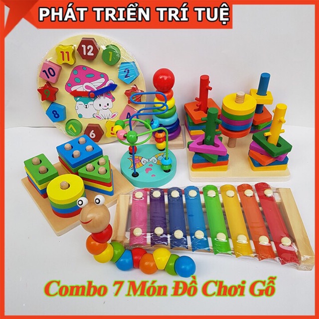 Combo 7 món đồ chơi phát triển trí tuệ cho bé