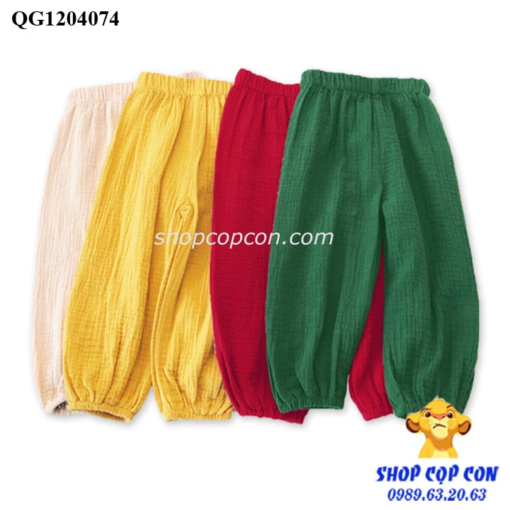 Quần alibaba bé gái chất đũi siêu mát