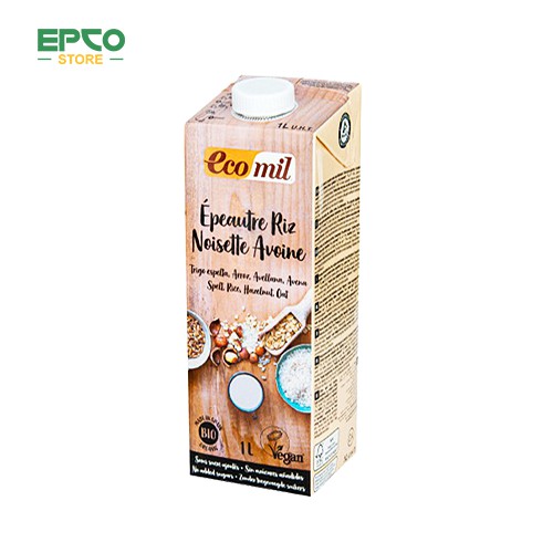 EcoMil Nước uống từ lúa mì yến mạch và hạt phỉ không thêm đường hữu cơ 1L