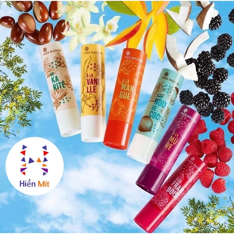 Son dưỡng môi Yves Rocher Nourishing Lip Balm Pháp 4.8g Raspberry Blackberry mâm xôi dâu có không màu chính hãng YRR | BigBuy360 - bigbuy360.vn