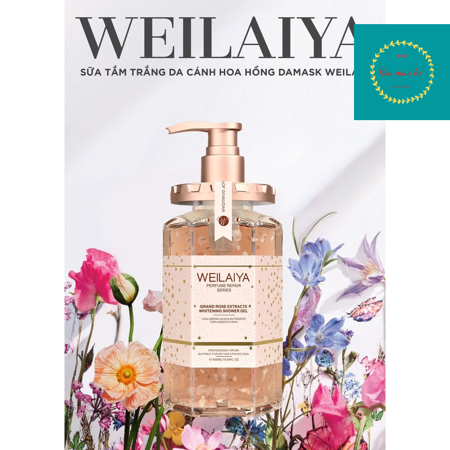 SỮA TẮM HOA HỒNG WEILAIYA hương thơm nhẹ nhàng hàng chính hãng chai thể tích 450ml