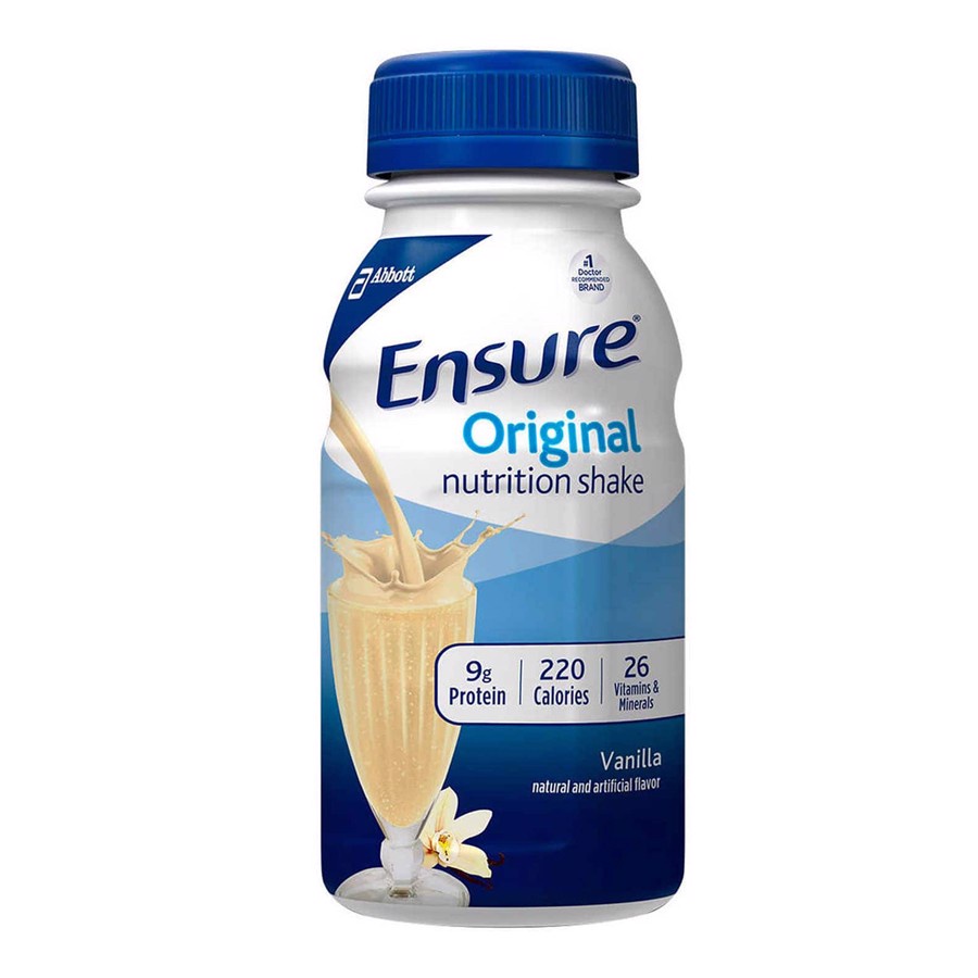 THÙNG 30 CHAI SỮA ENSURE ORIGINAL NUTRITION SHAKE VANILLA ENSURE MỸ 237ML (CHUẨN USA)