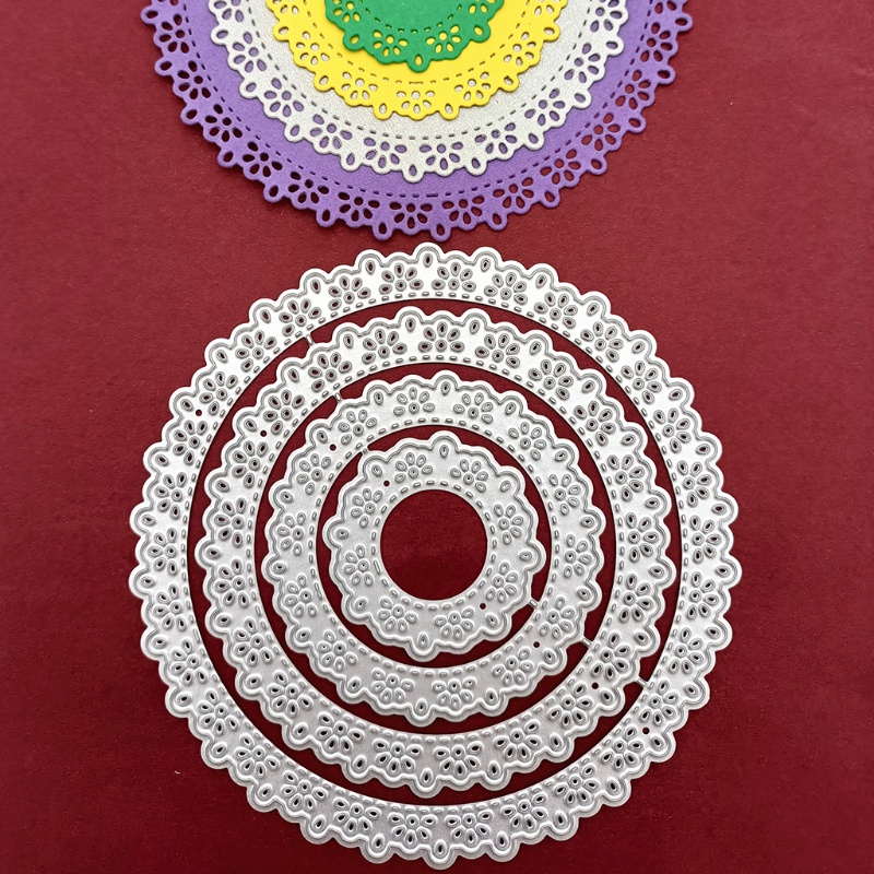 QQ Khuôn Cắt Giấy Kim Loại Hình Thẻ Tròn Độc Đáo Trang Trí Sổ Tay/ Album Ảnh