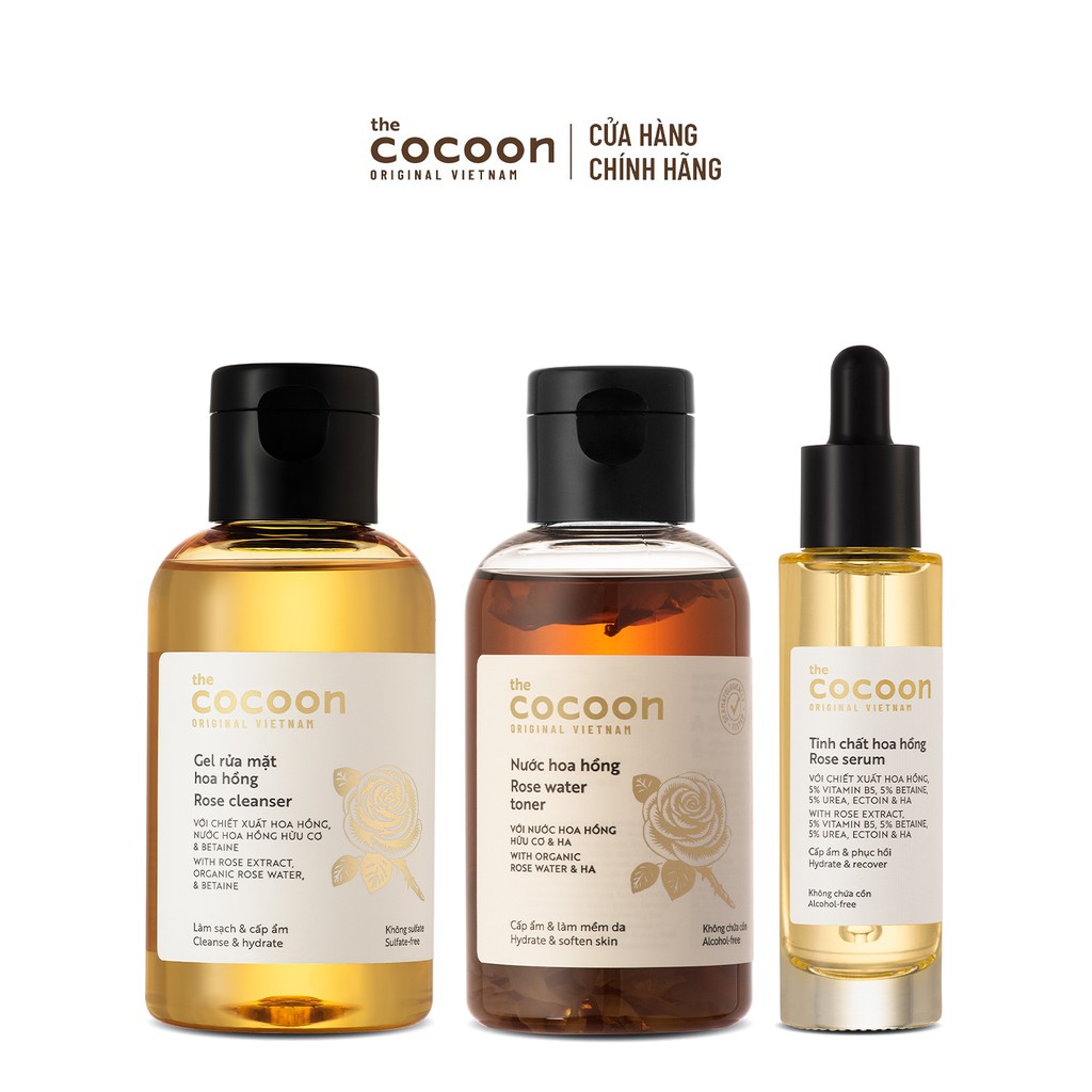 Combo cấp ẩm cơ bản từ hoa hồng Cocoon