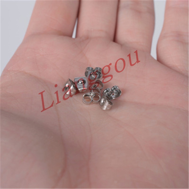 Set 100 Nút Gắn Bông Tai Hình Bướm Bằng Thép Không Gỉ Diy P3S181