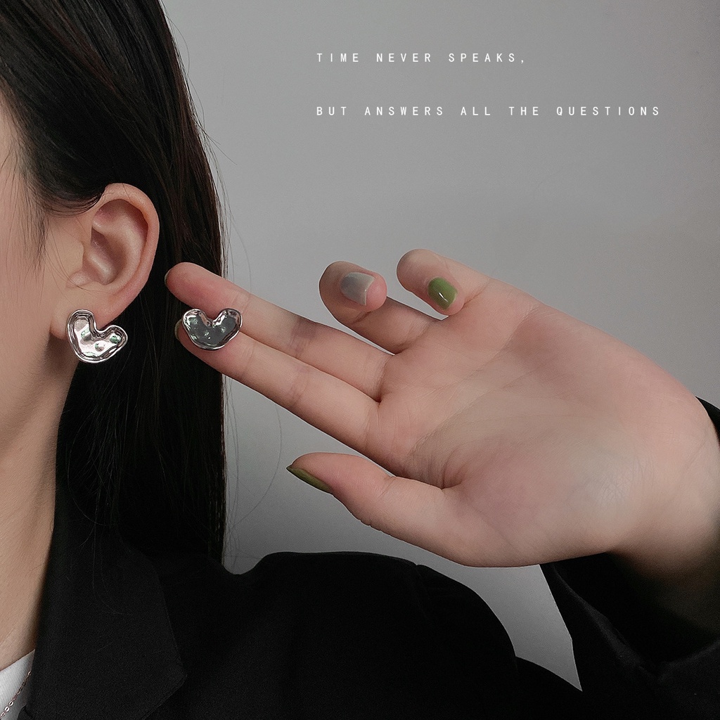 Khuyên Tai Hình Trái Tim Phong Cách Hip Hop Hàn Quốc 19A1232