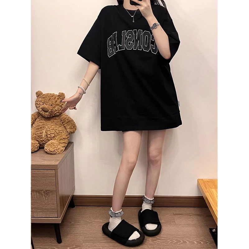 NRVP Áo thun cotton tay ngắn cổ tròn thời trang mùa hè phong cách Hàn Quốc cho nữ