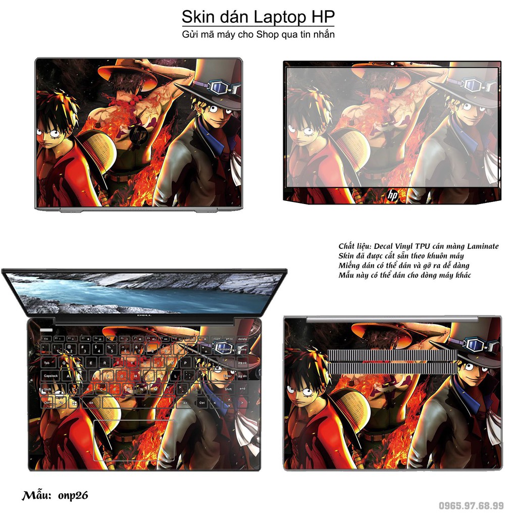 Skin dán Laptop HP in hình One Piece nhiều mẫu 22 (inbox mã máy cho Shop)