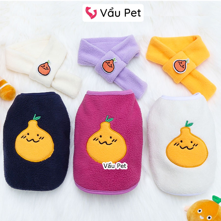 Áo Cho Chó Mèo Áo bông tặng kèm khăn thời trang - Quần Áo Cho Chó Mèo Thú Cưng Vẩu Pet Shop