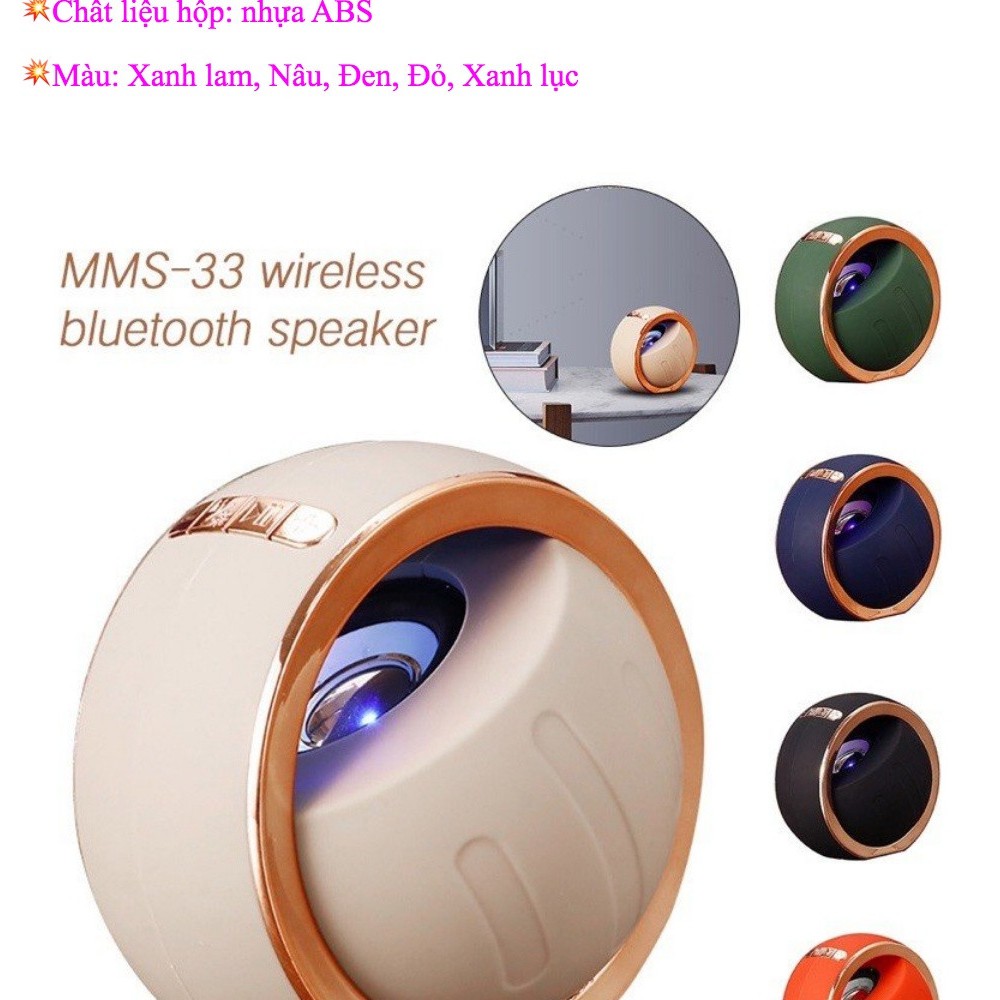 Loa bluetooth nghe nhạc mini đèn led GrownTech MMS 33 mini thông minh kết nối 2 loa, bass êm