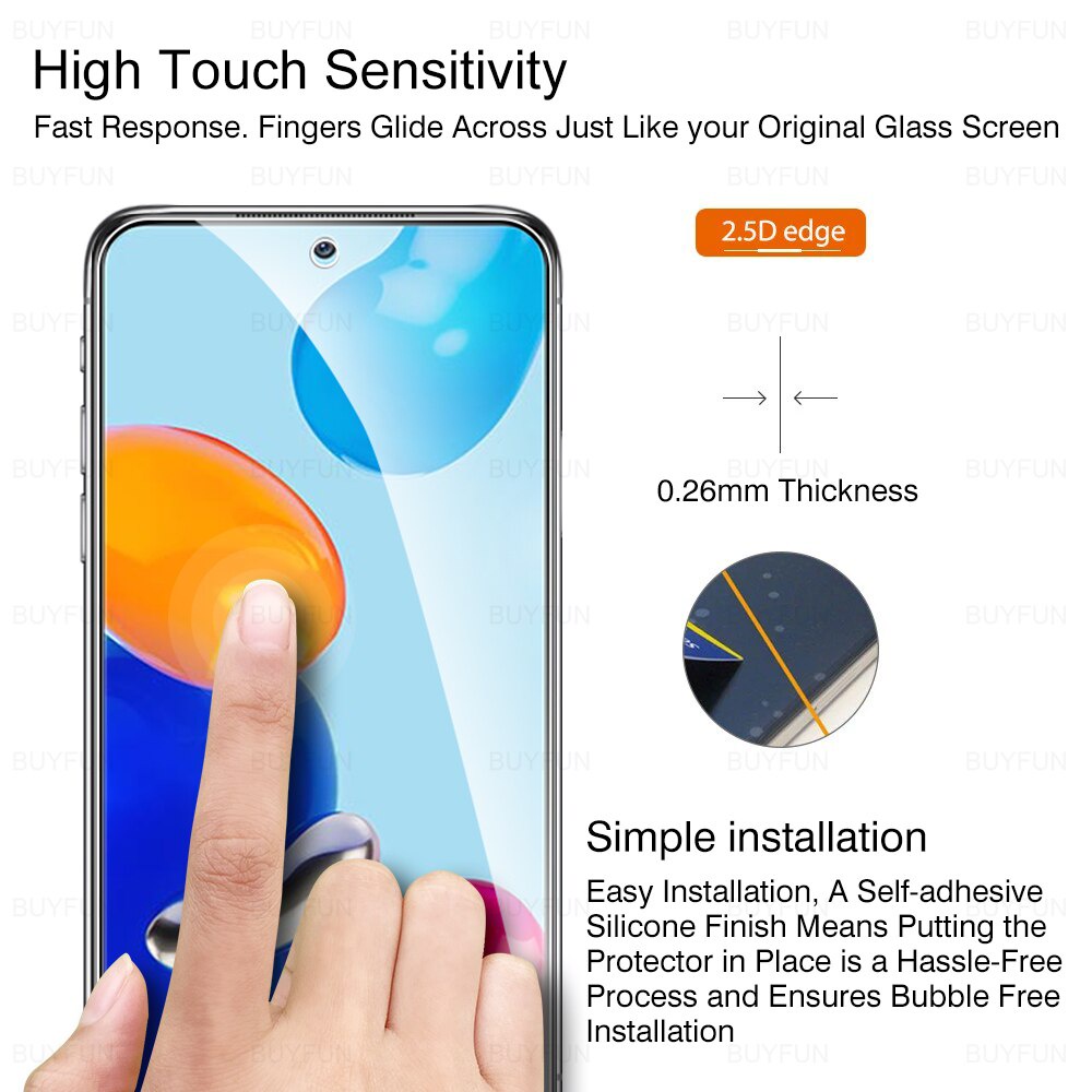 Set 2 Kính Cường Lực Toàn Màn Hình Chống Trầy Xước Cho Redmi Note 11 Global 11pro Plus 5G Redmi Note 11s 5G