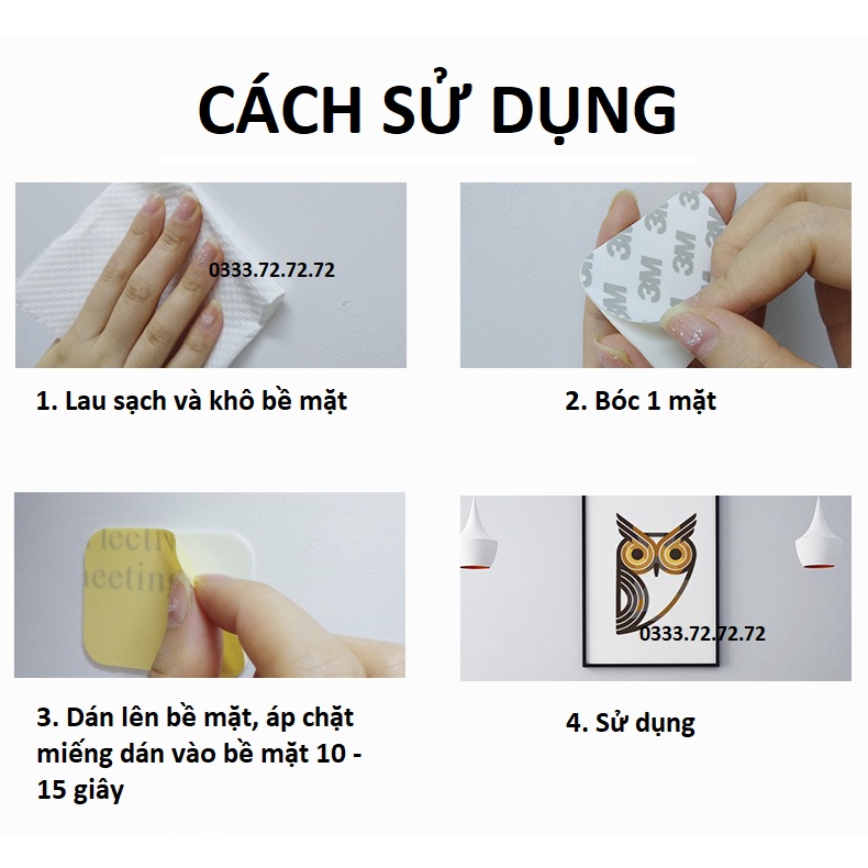 Miếng Dán Siêu Dính 2 Mặt 3M, Băng Dính 2 Mặt Chắc Chắn