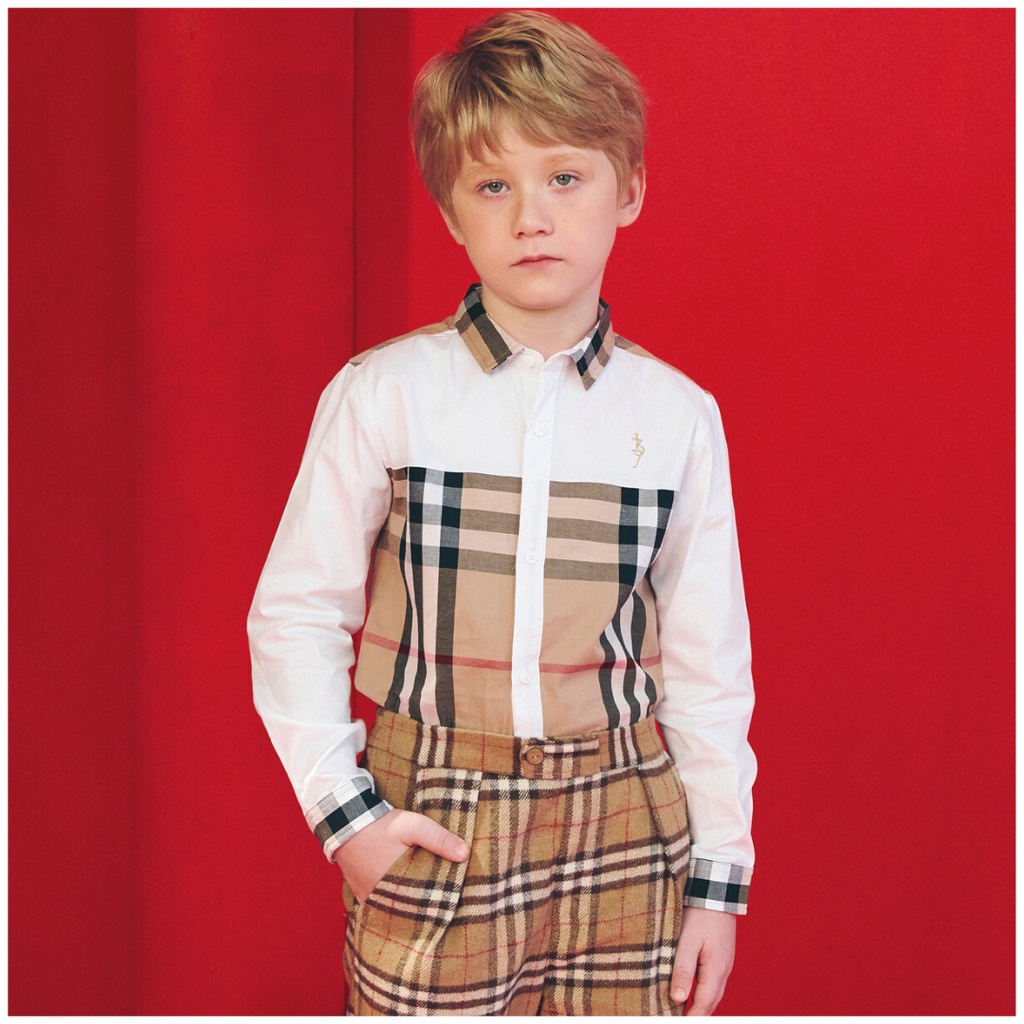 Áo sơ mi dài tay BBR bé trai 137KIDS thiết kế chất cotton thấm hút mồ hôi