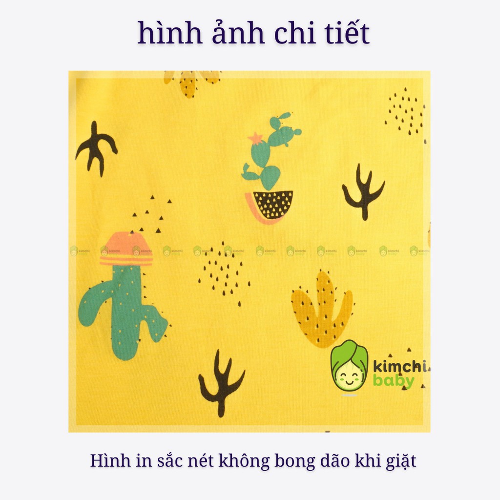 Đồ Bộ Bé Trai, Bé Gái Minky Mom Vải Cotton 100% Họa Tiết Xương Rồng In Nhỏ, Bộ Cộc Tay Cho Bé Quần Áo Trẻ Em MKM2131