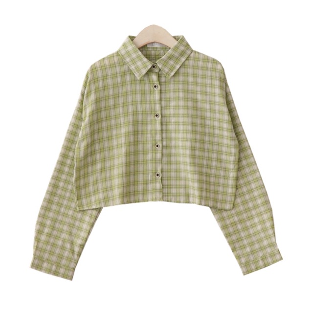 Áo sơmi croptop tay bồng