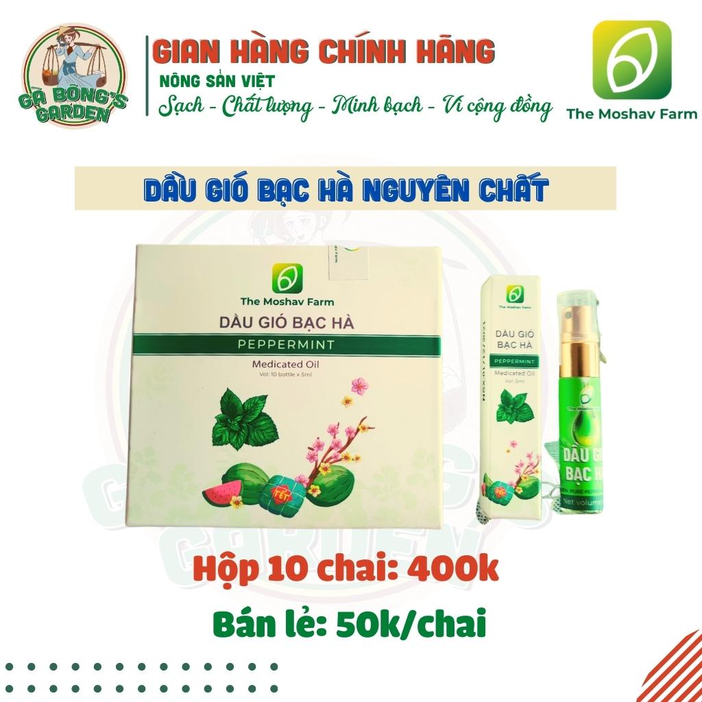 Dầu Gió Bạc Hà Nguyên Chất The Moshav Farm Mát Dịu Thông Mũi Xông Phòng Chai Xịt 5ml