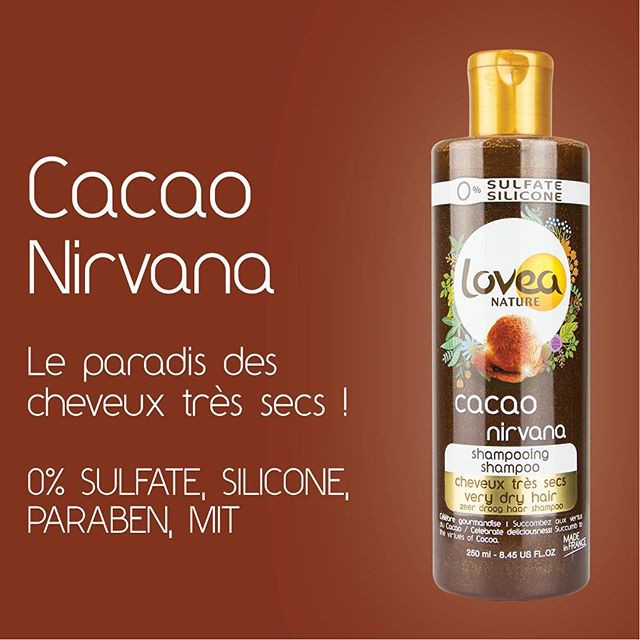 Dầu gội Lovea Nature chiết xuất từ tinh chất cacao dành cho tóc khô 250ml