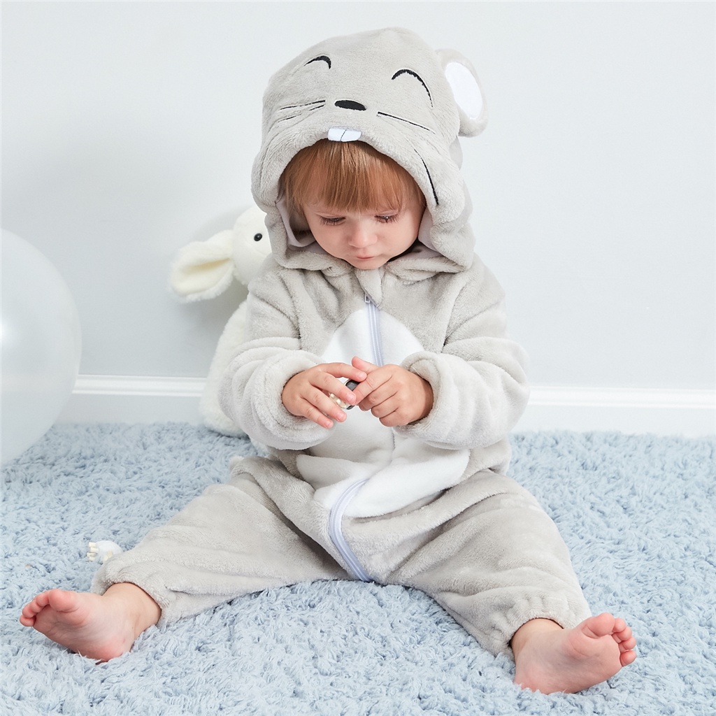 Bộ Áo Liền Quần Hình Động Vật Trong One Piece Ngộ Nghĩnh Cho Bé