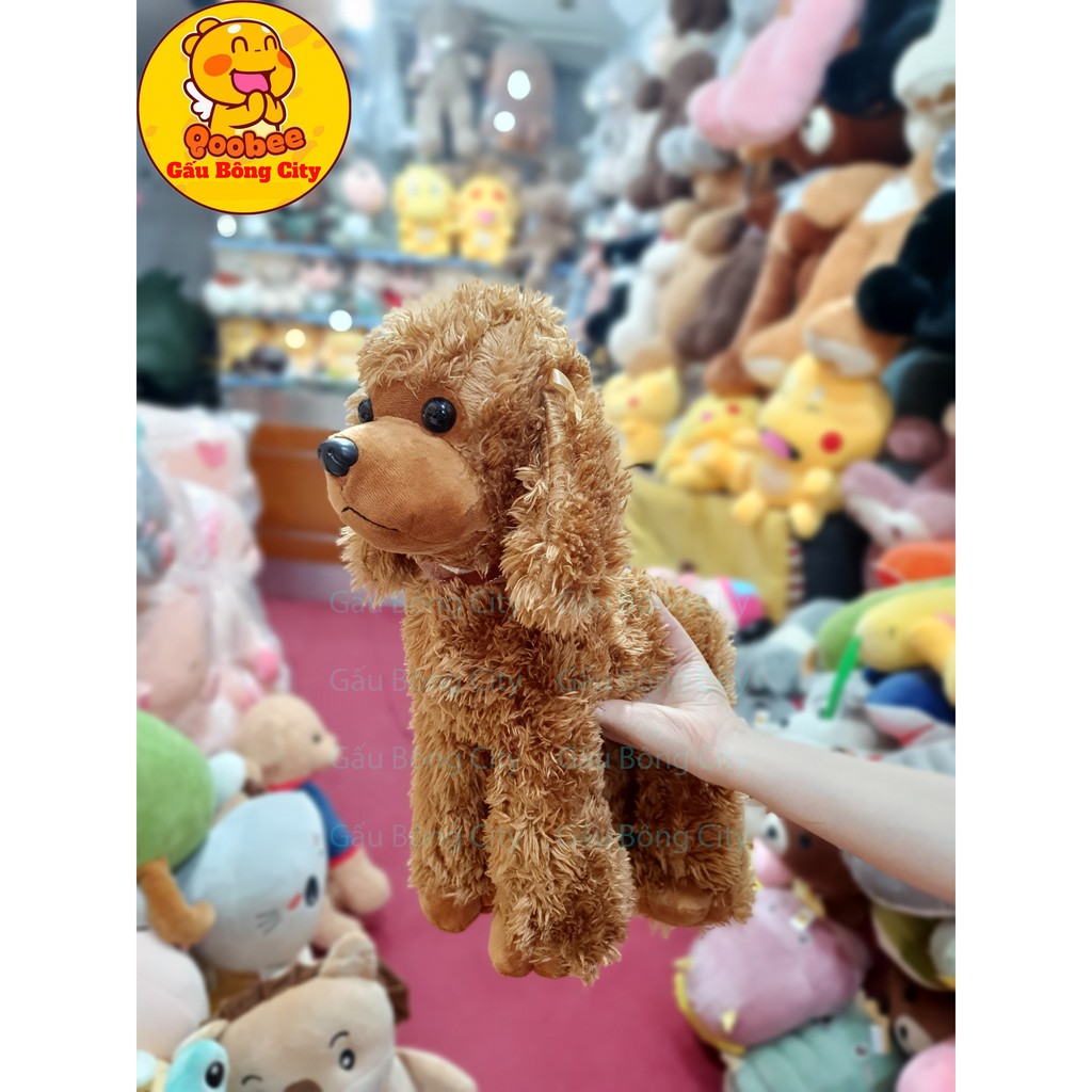 Gấu Bông Chó Poodle Lông Xù - Chó Cừu Đính Nơ Hoa Đeo Khăn