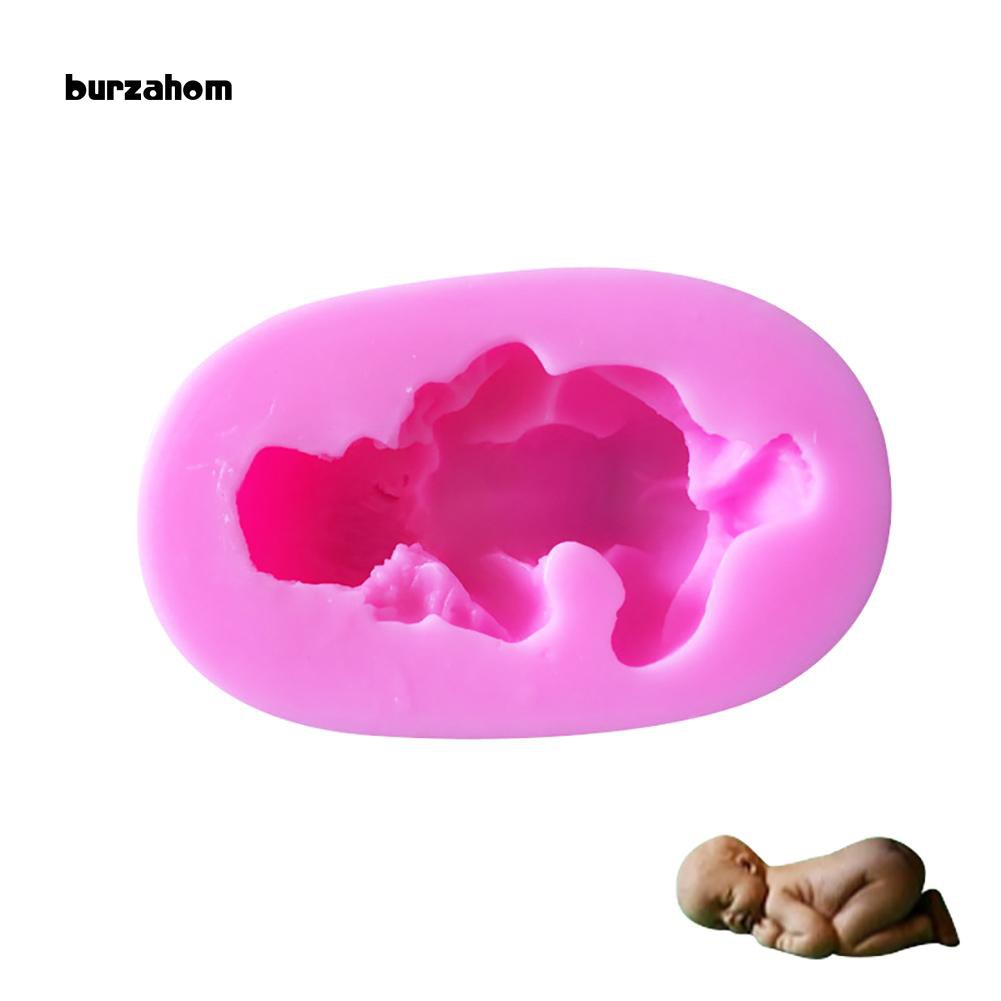 Khuôn silicone kiểu dáng em bé sơ sinh dễ thương làm bánh kẹo tiện lợi 7.3cm x 4.5cm x 2.5cm