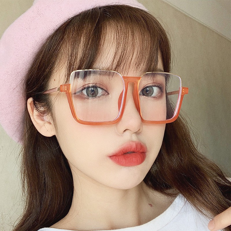 Thời Trang Hàn Quốc Ulzzang Quá Khổ Mắt Kính Gọng Kim Loại Mắt Kính Nữ