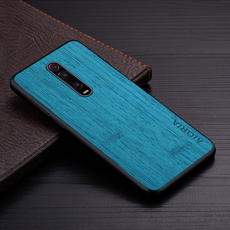Ốp Bao Da Điện Thoại Họa Tiết Vân Gỗ Tre Sang Trọng Cho xiaomi mi 9t pro redmi k20 pro funda