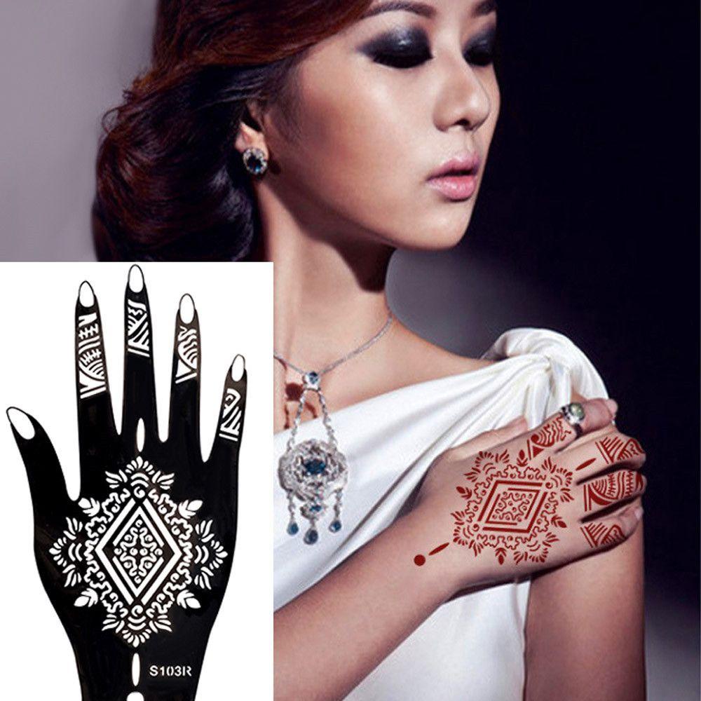 Khuôn Hình Xăm Tạm Thời Họa Tiết Hoa Ấn Độ Sáng Tạo