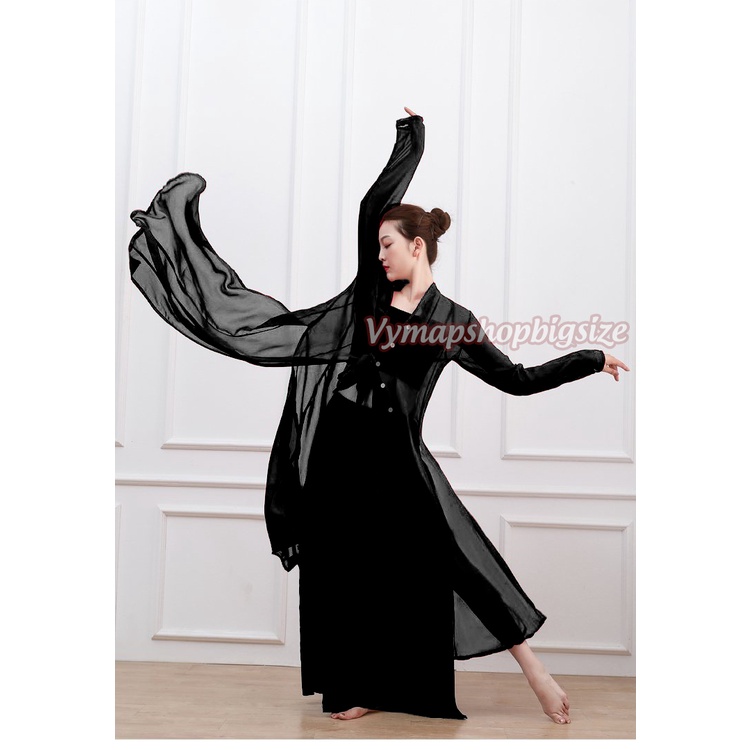 Áo choàng dáng dài 3 tà cổ tích -trang phục múa- trang phục đi biển BIGSIZE