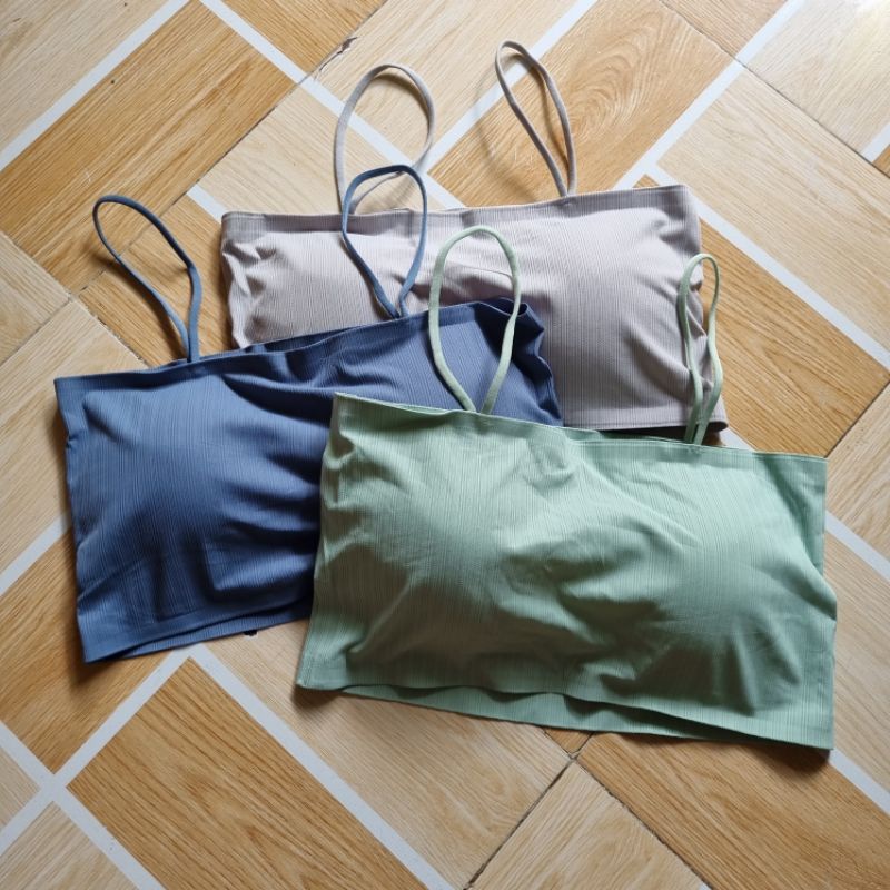 🔴Áo bra su quây ngang 2 dây sọc tăm gân co dãn