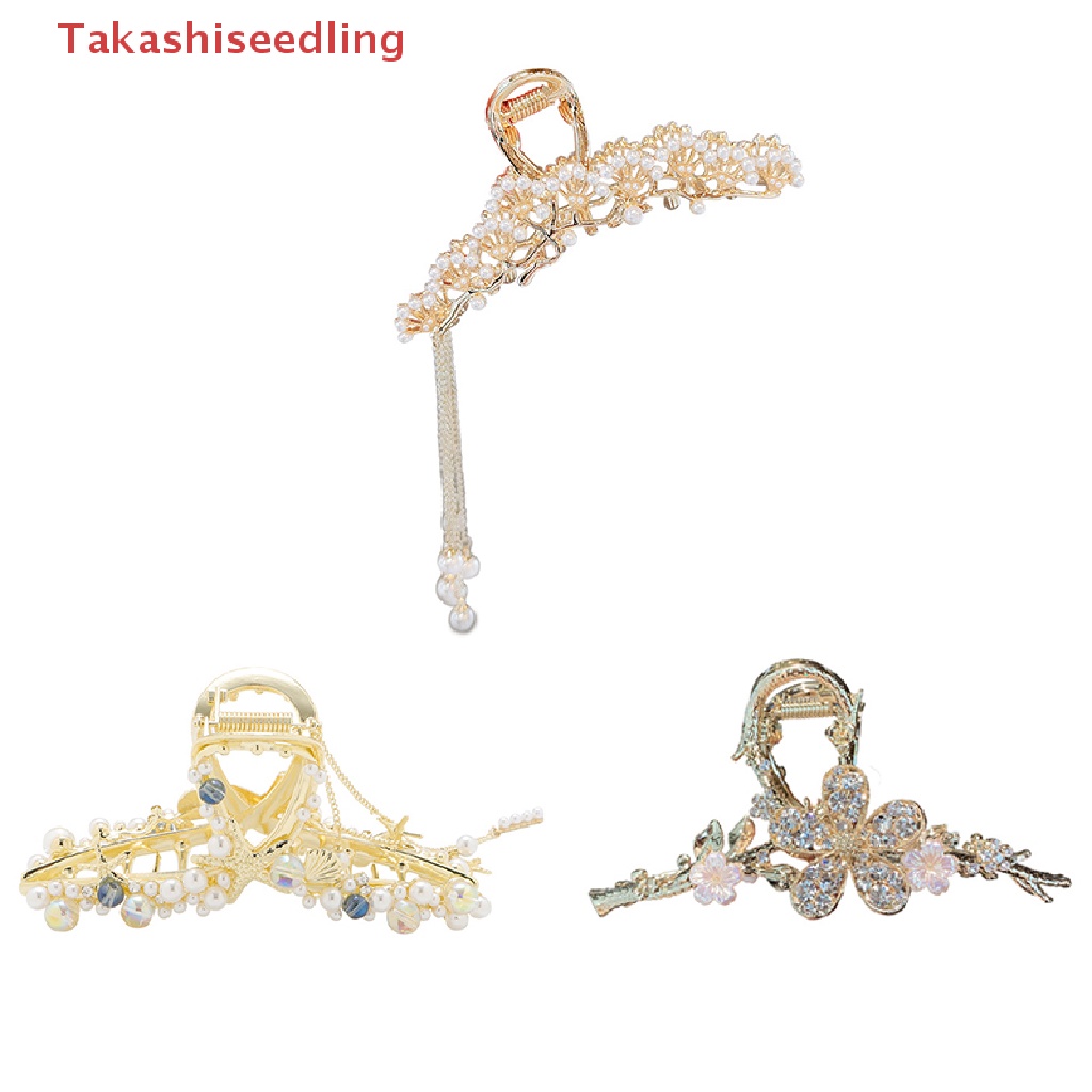 (Takashiseling) Kẹp Tóc Tua Rua Đính Đá Ngọc Trai / Sao Biển / Cá Mập