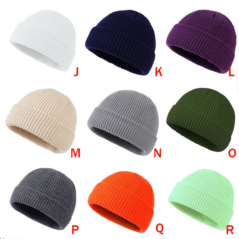 Mũ beanie Màu Trơn Mềm Mại Giữ Ấm Mùa Đông Thiết Kế Đơn Giản Thời Trang Unisex
