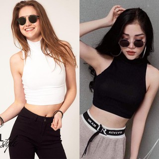 Áo Croptop 🌺 FREESHIP 🌺 Áo Thun Nữ Ba Lỗ Ôm Body Cổ Lọ 3 Phân Chất Thun Borip Mịn - LH124