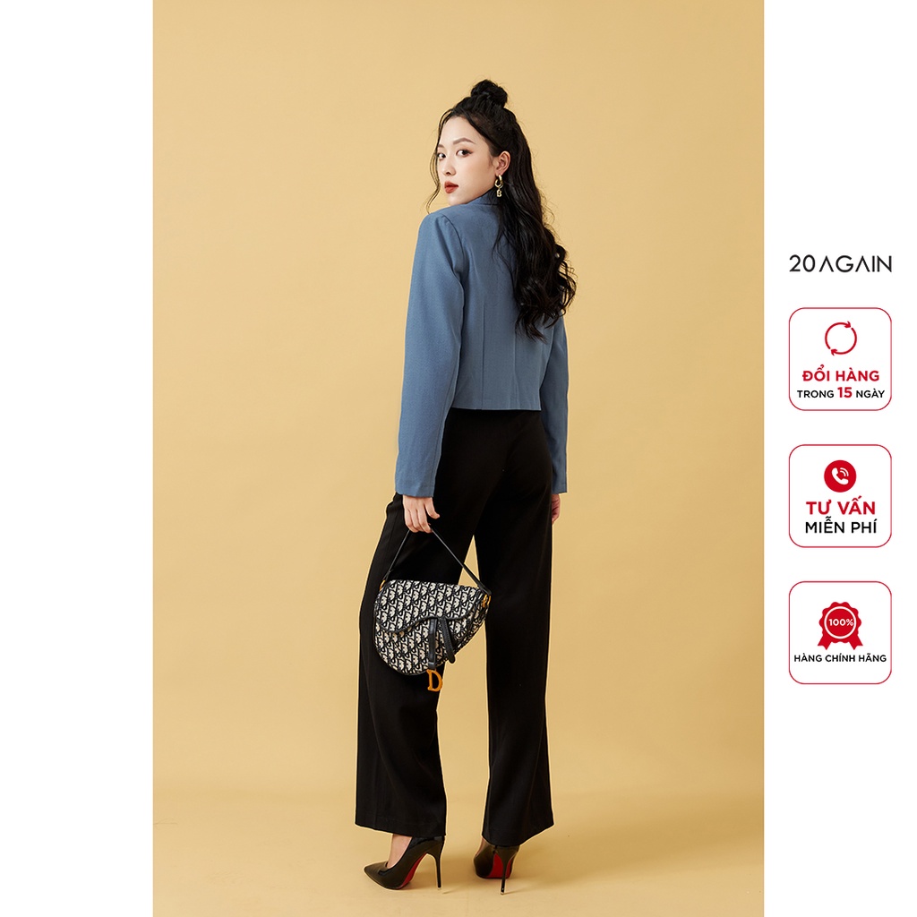 Áo vest nữ dài tay dáng ngắn 20AGAIN, thiết kế thanh lịch, trẻ trung, chất liệu tuýt si cao cấp VBA1825 | BigBuy360 - bigbuy360.vn