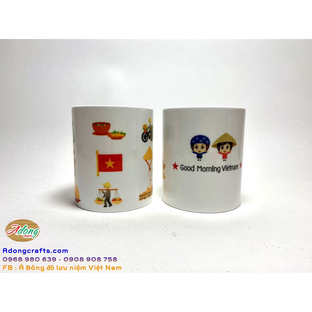 Ly sứ hình VIệt Nam hộp cao cấp làm quà tặng. - kHông sợ bể vỡ - Quà tặng lưu niệm Việt Nam