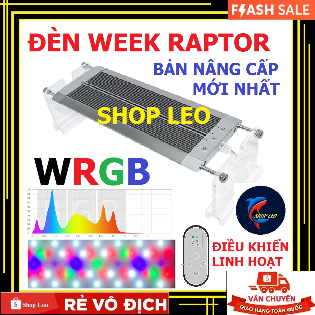 Đèn thủy sinh Week Raptor WRGB (Phiên bản nâng cấp mới nhất) - Đèn thủy sinh WRGB - Đèn hồ cá - bể cá cảnh