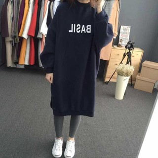 Áo Hoodie dáng dài in chữ cho nữ