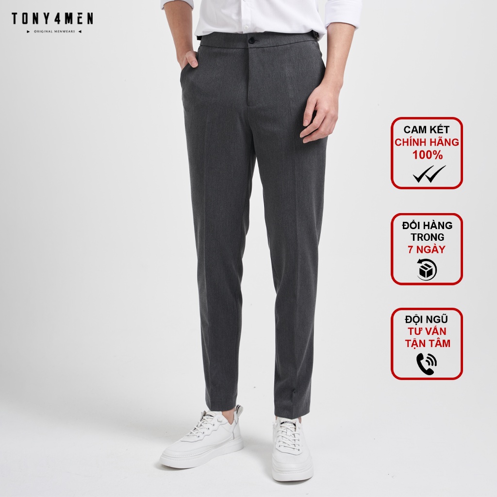 Quần Âu Nam TONY4MEN Cao Cấp Form Slimfit Ôm Body Co Giãn Nhẹ QA1727
