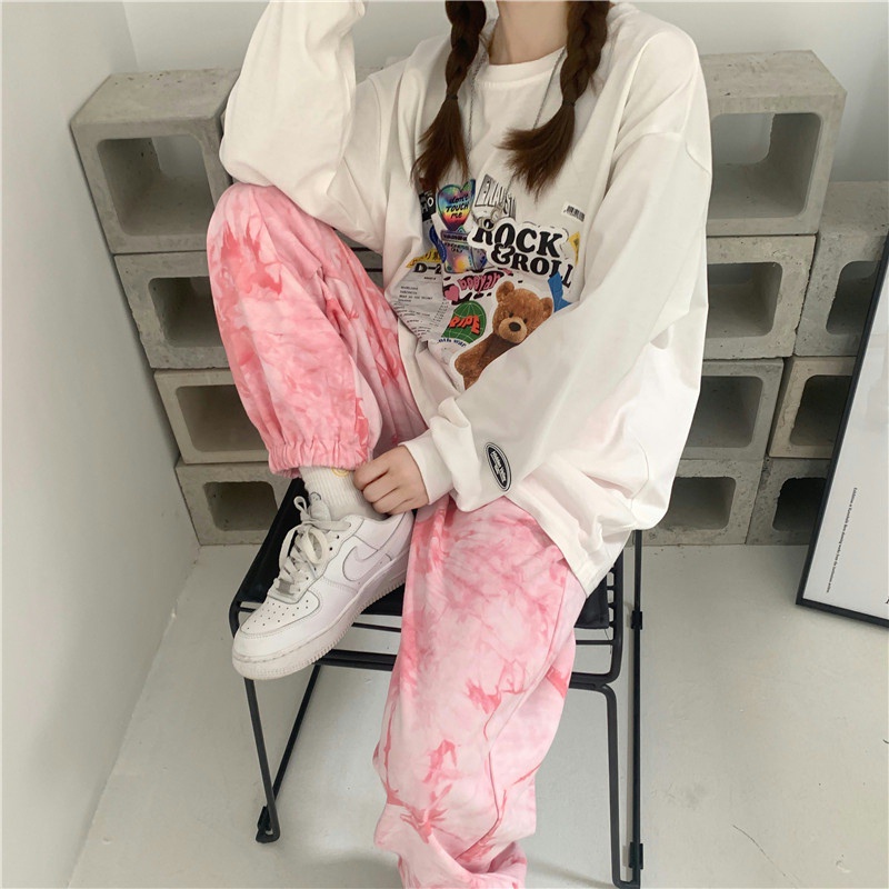 Quần ống rộng nhuộm màu độc đáo thời trang tùy chọn kích thước