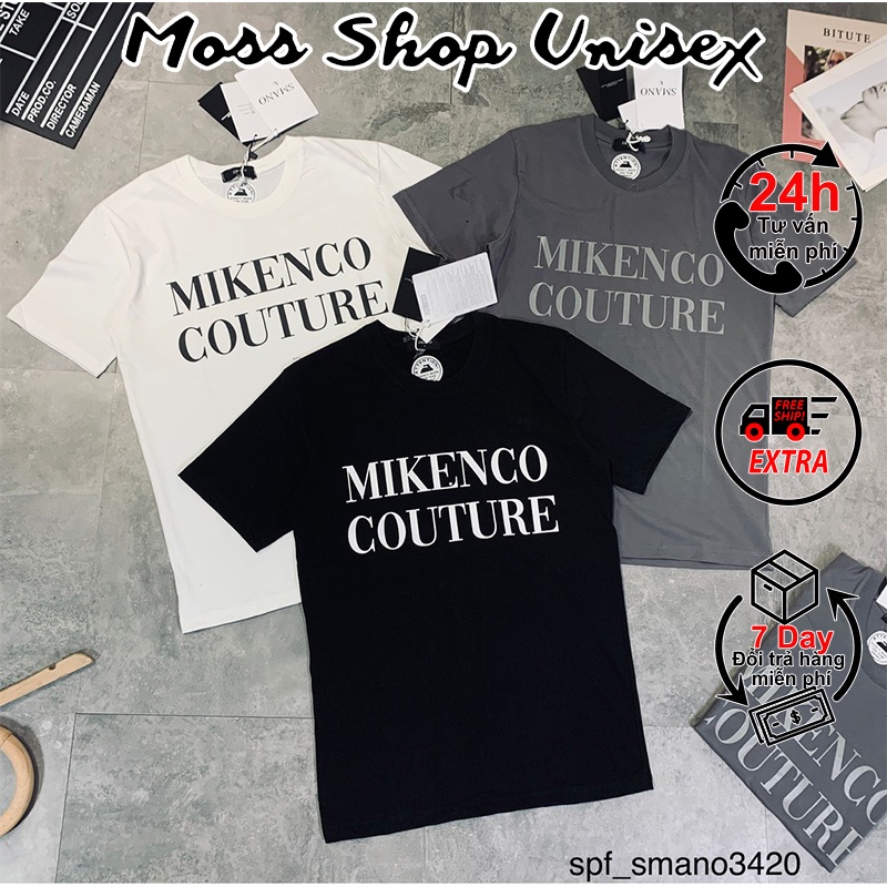 Áo thun tay lỡ unisex Mikenco chữ ngực MOSSSHOP - Áo phông nam nữ phong cách hàn quốc ulzzang form rộng 65kg | BigBuy360 - bigbuy360.vn